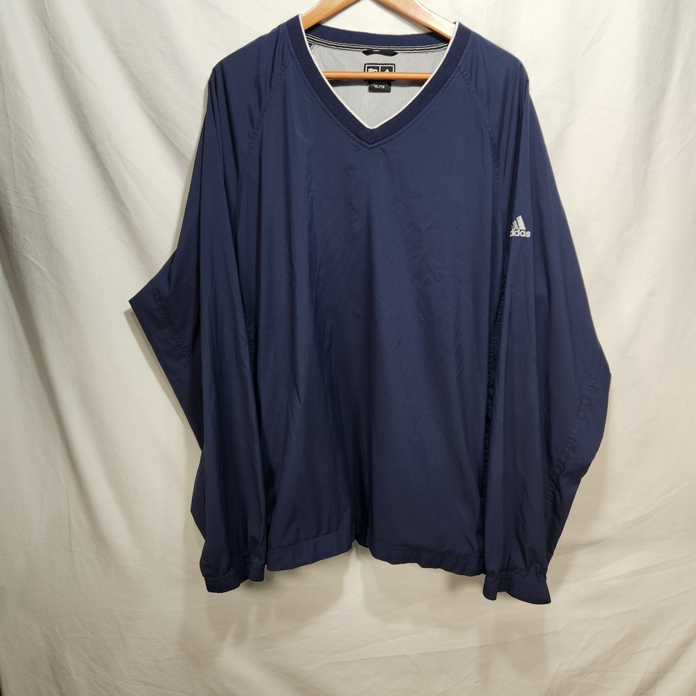 Adidas Mens WindBreaker Jacket Size XL Navy Blue Pullover